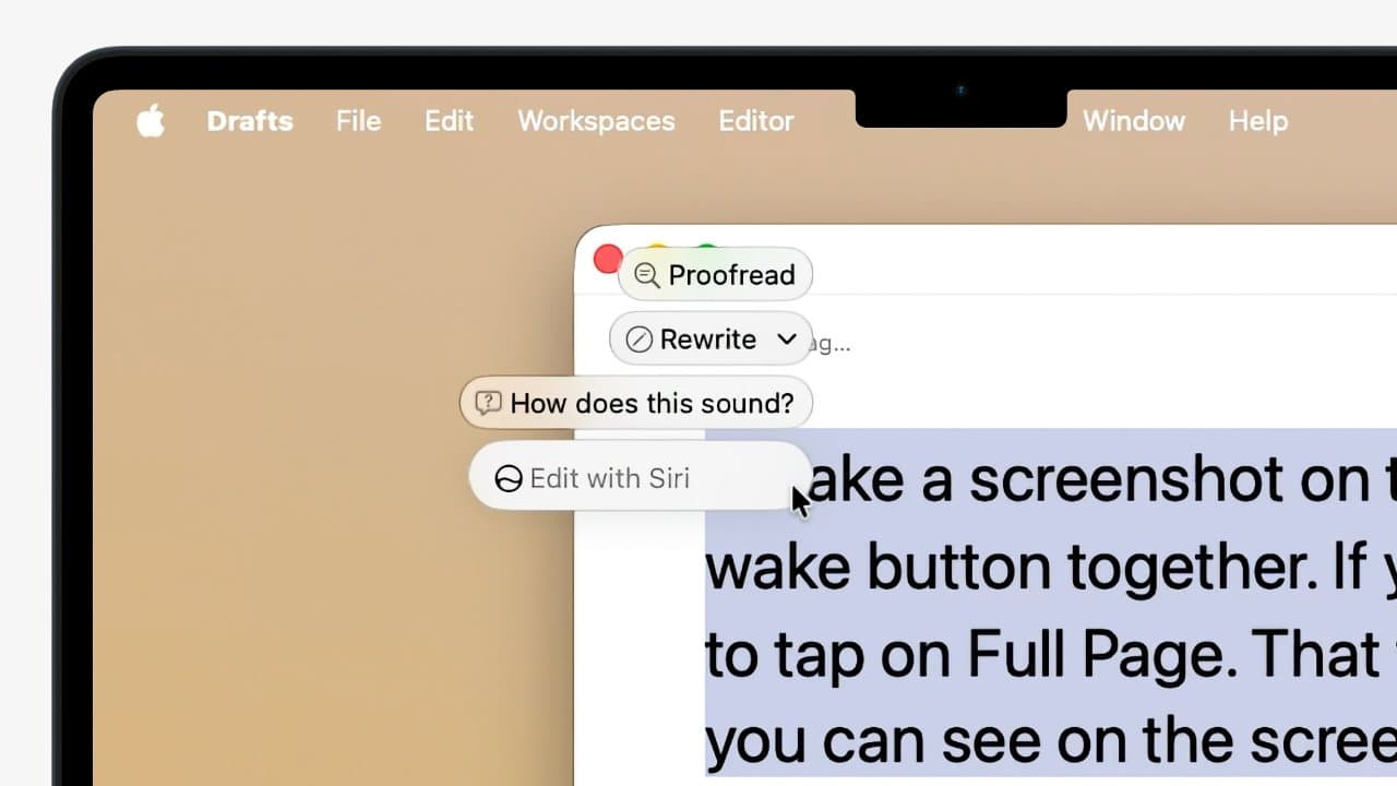 Siri AI is hiding a more concise set of Writing Tools for Mac